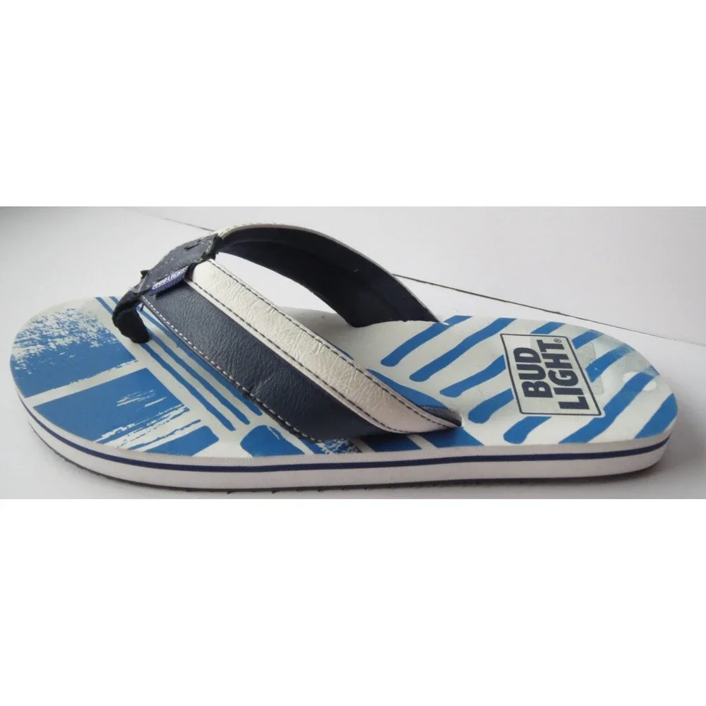 Mens Bud Light Flip Sandals Flop‎ Size 7 Bottle Opener in Sole